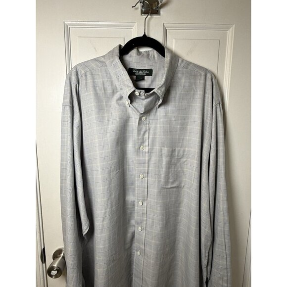 Brooks Brothers Country Club Men’s Blue Windowpane Check Dress Shirt Size XXL - Picture 3 of 12